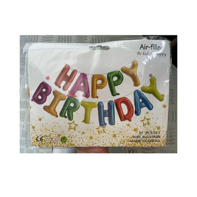 16-Inch Happy Birthday Foil Letter Balloons Set