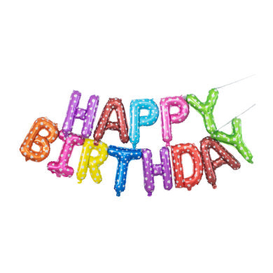 16-Inch Happy Birthday Foil Letter Balloons Set