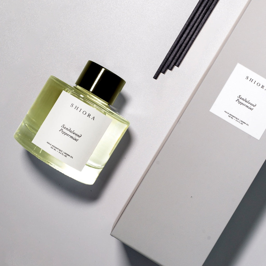 SHIORA Sandalwood Peppermint Reed Diffuser  | Aromatherapy | 50ml/100ml/200ml | Essential Oil |