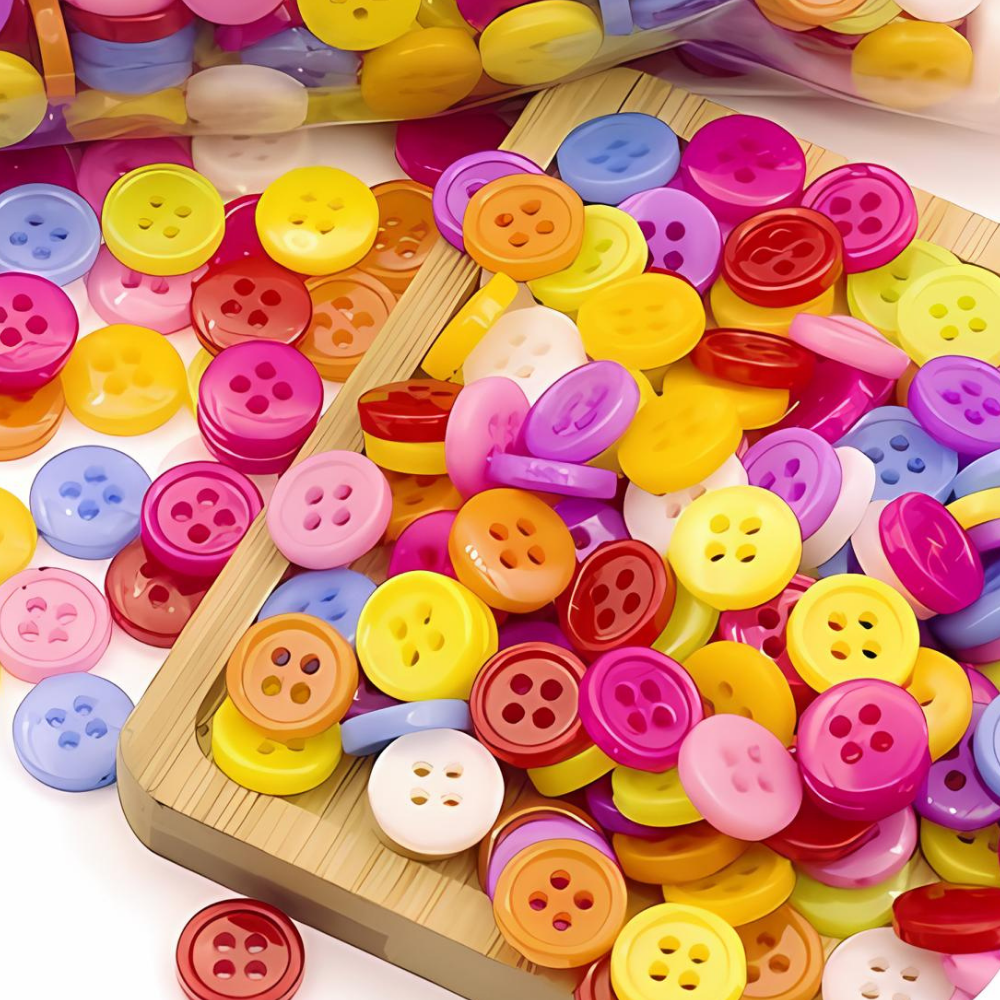 Colorful DIY Button Art Kit for Kids