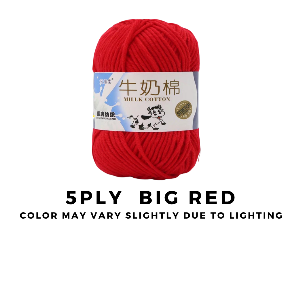 4-Ply 5-Ply Milk Cotton Yarn 50g · Soft Combed Cotton Acrylic Blend