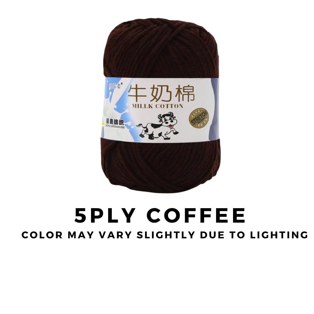 4-Ply 5-Ply Milk Cotton Yarn 50g · Soft Combed Cotton Acrylic Blend