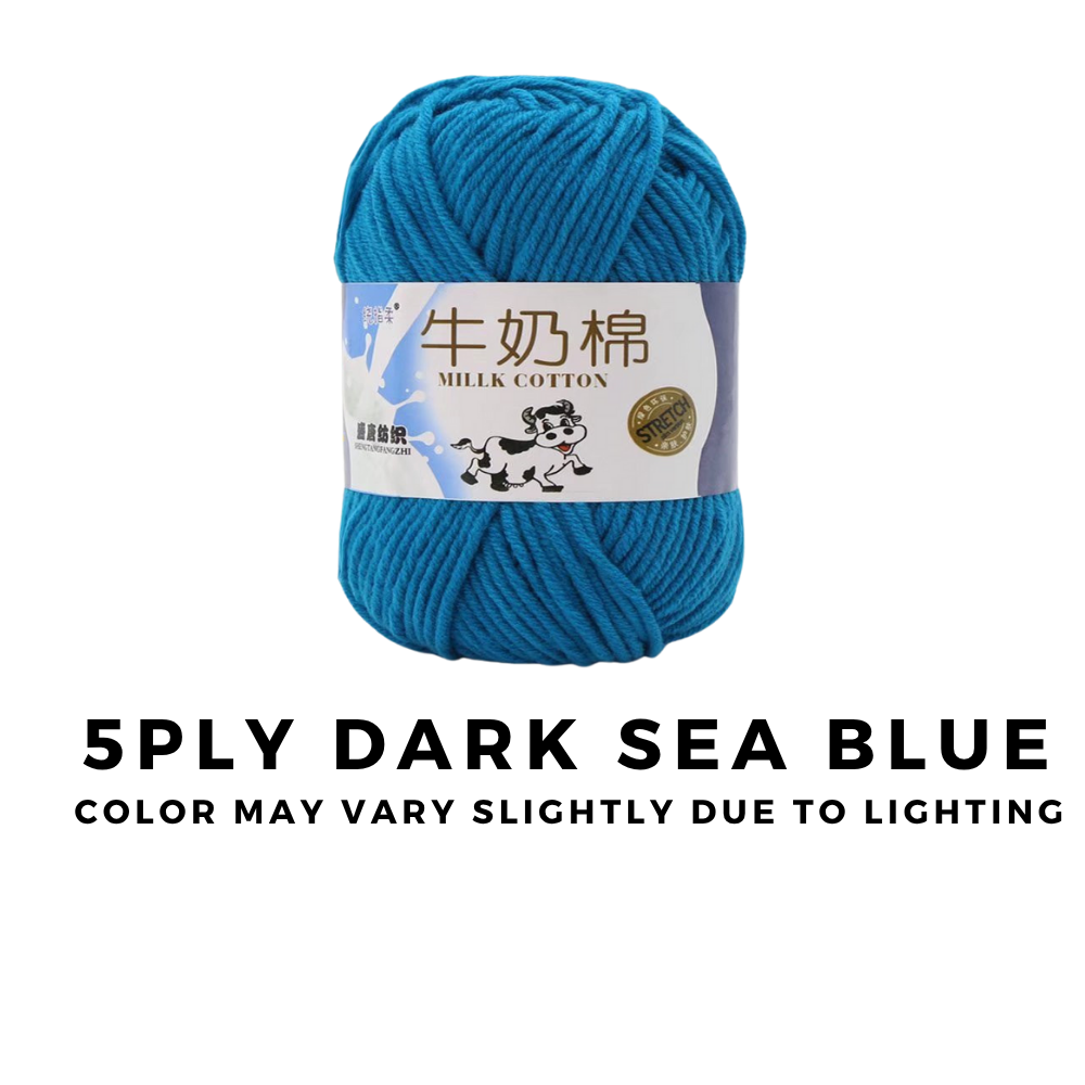 4-Ply 5-Ply Milk Cotton Yarn 50g · Soft Combed Cotton Acrylic Blend