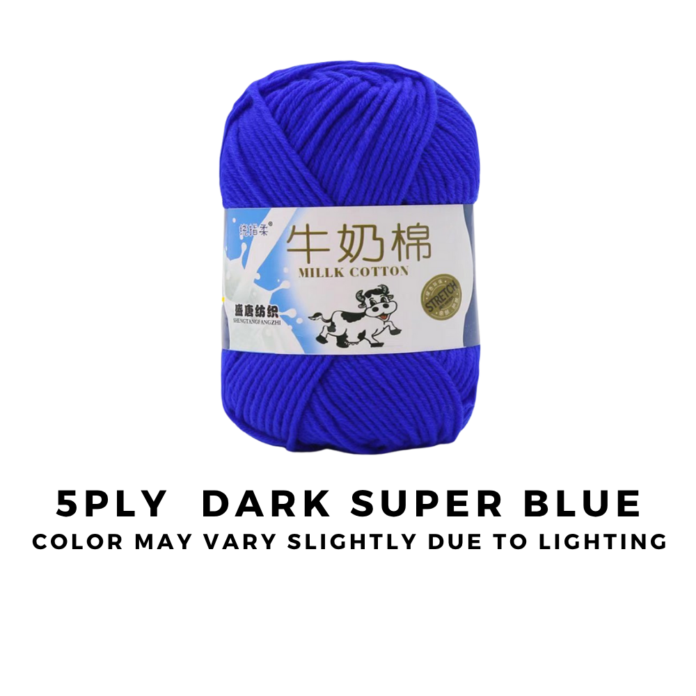 4-Ply 5-Ply Milk Cotton Yarn 50g · Soft Combed Cotton Acrylic Blend