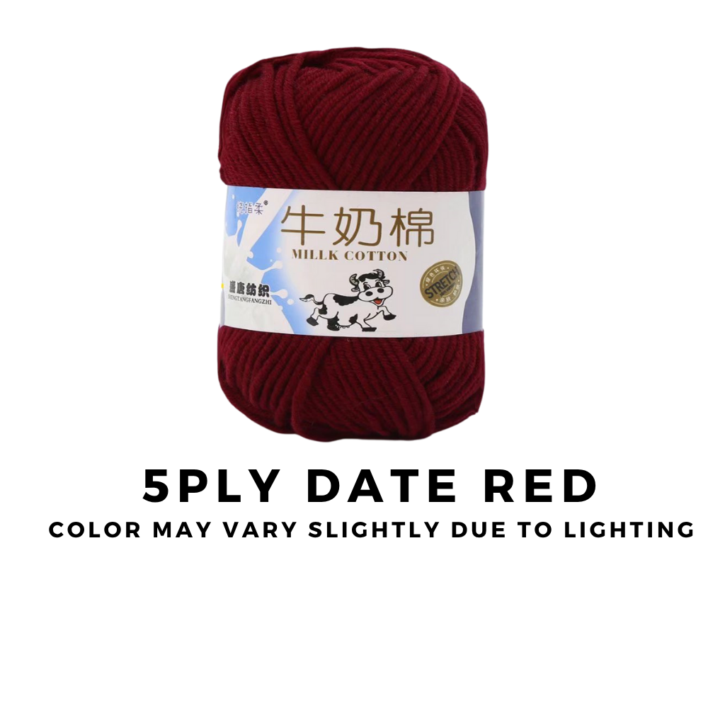4-Ply 5-Ply Milk Cotton Yarn 50g · Soft Combed Cotton Acrylic Blend