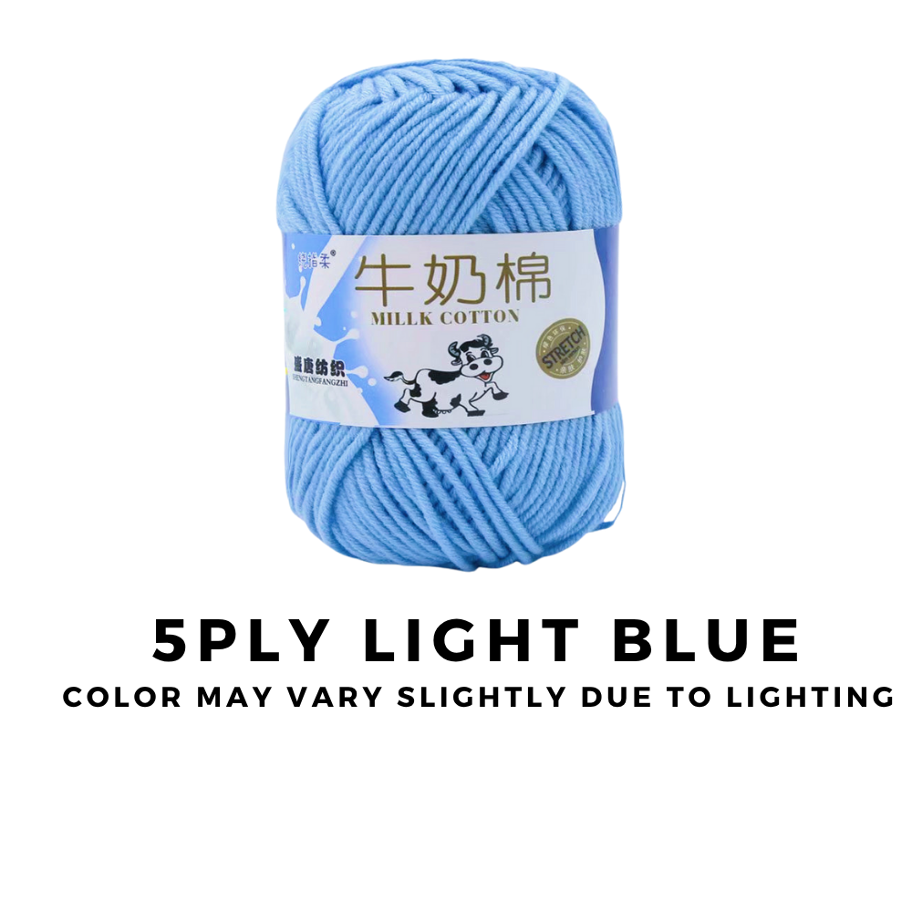 4-Ply 5-Ply Milk Cotton Yarn 50g · Soft Combed Cotton Acrylic Blend
