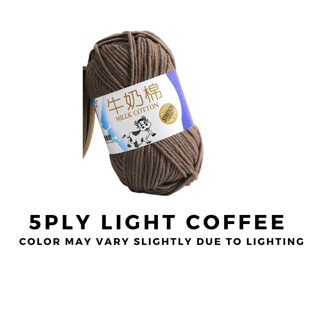 4-Ply 5-Ply Milk Cotton Yarn 50g · Soft Combed Cotton Acrylic Blend