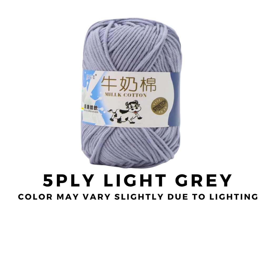 4-Ply 5-Ply Milk Cotton Yarn 50g · Soft Combed Cotton Acrylic Blend