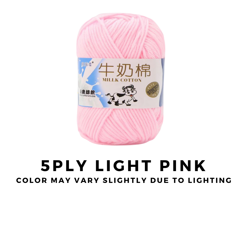 4-Ply 5-Ply Milk Cotton Yarn 50g · Soft Combed Cotton Acrylic Blend
