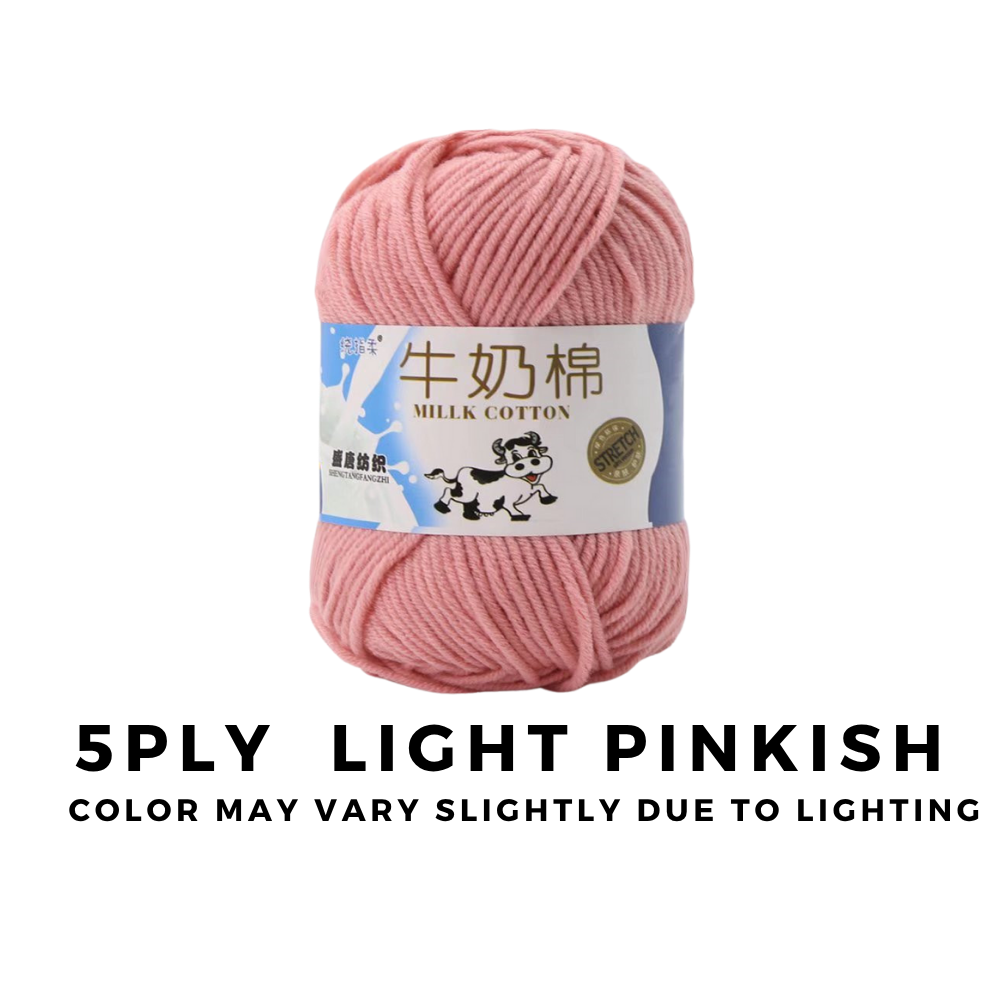 4-Ply 5-Ply Milk Cotton Yarn 50g · Soft Combed Cotton Acrylic Blend