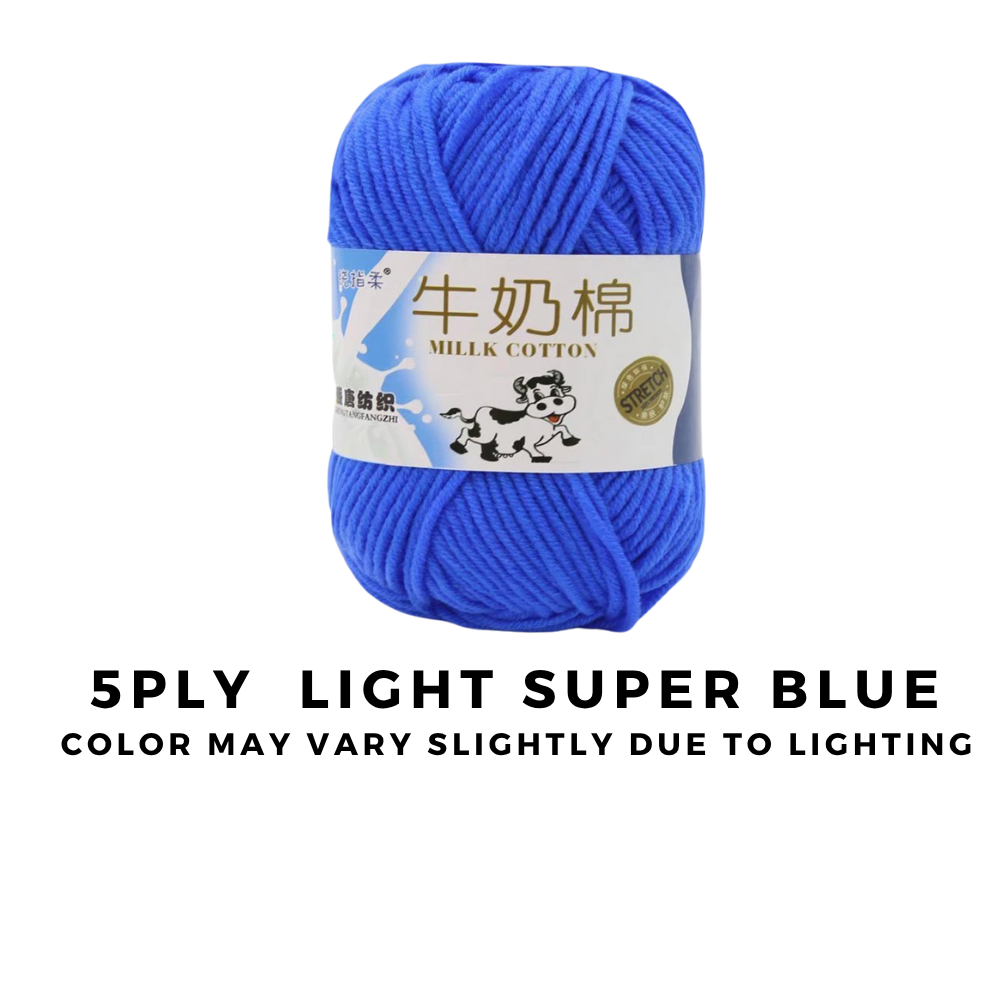 4-Ply 5-Ply Milk Cotton Yarn 50g · Soft Combed Cotton Acrylic Blend