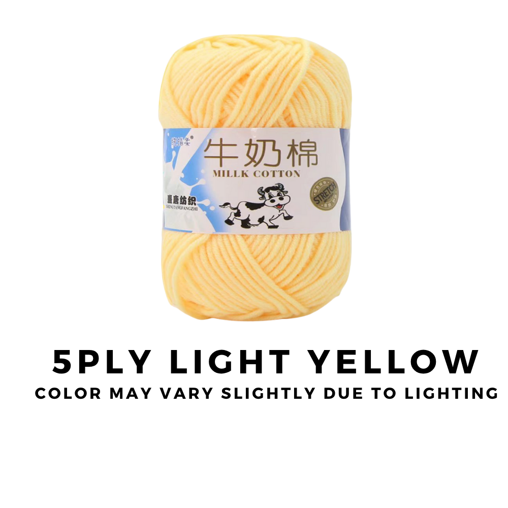 4-Ply 5-Ply Milk Cotton Yarn 50g · Soft Combed Cotton Acrylic Blend