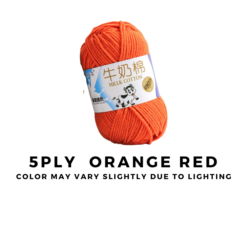 4-Ply 5-Ply Milk Cotton Yarn 50g · Soft Combed Cotton Acrylic Blend