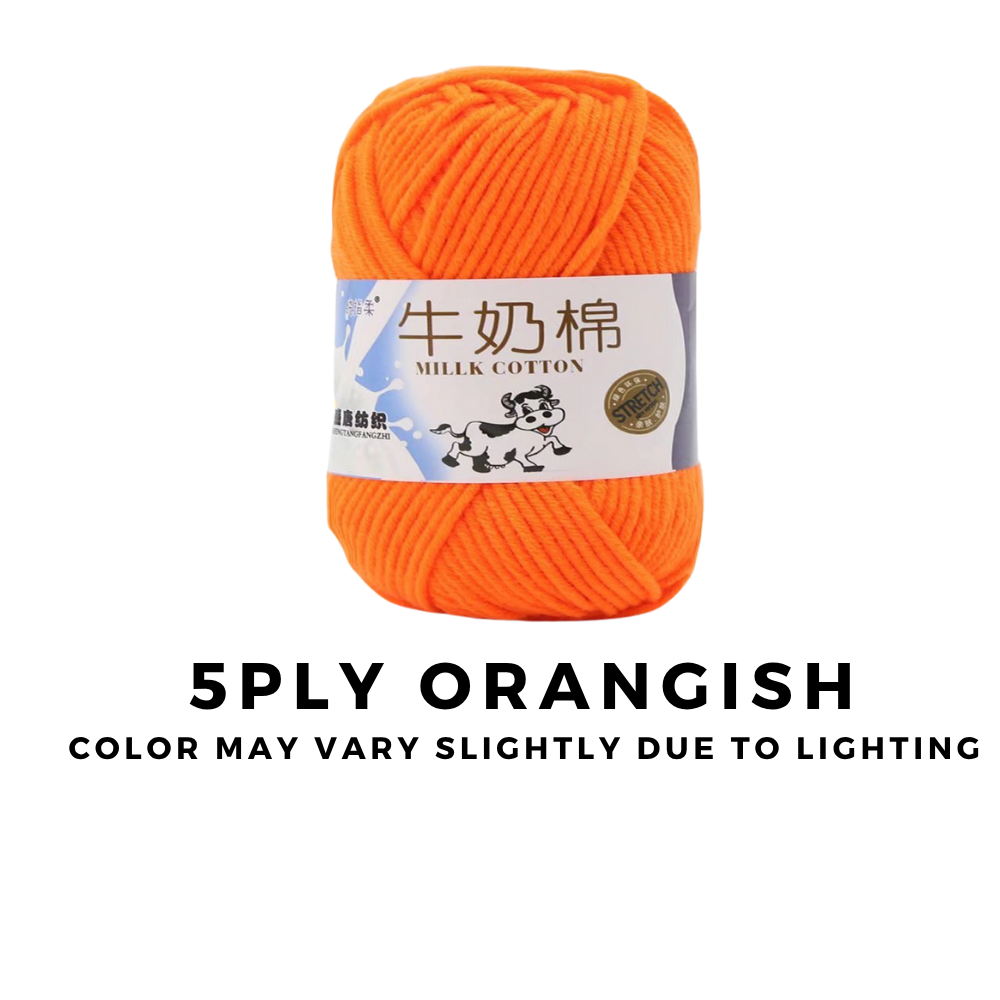4-Ply 5-Ply Milk Cotton Yarn 50g · Soft Combed Cotton Acrylic Blend