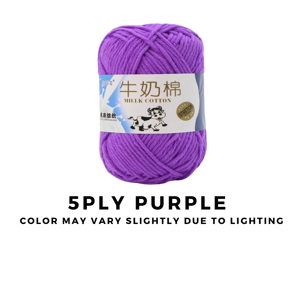 4-Ply 5-Ply Milk Cotton Yarn 50g · Soft Combed Cotton Acrylic Blend