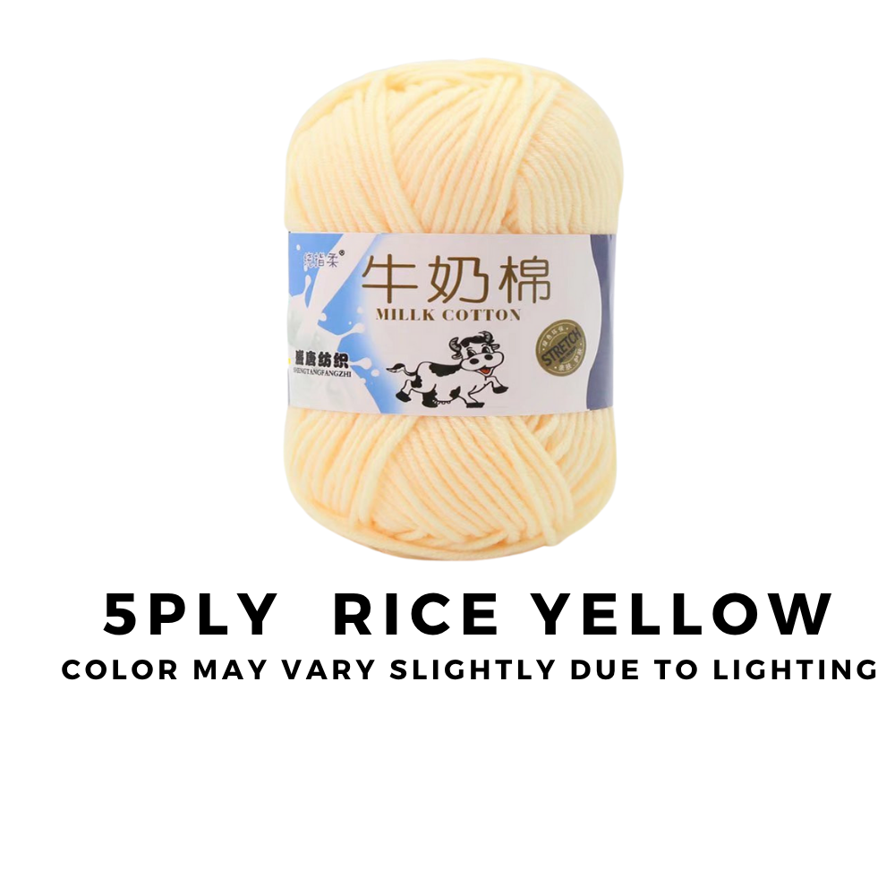 4-Ply 5-Ply Milk Cotton Yarn 50g · Soft Combed Cotton Acrylic Blend