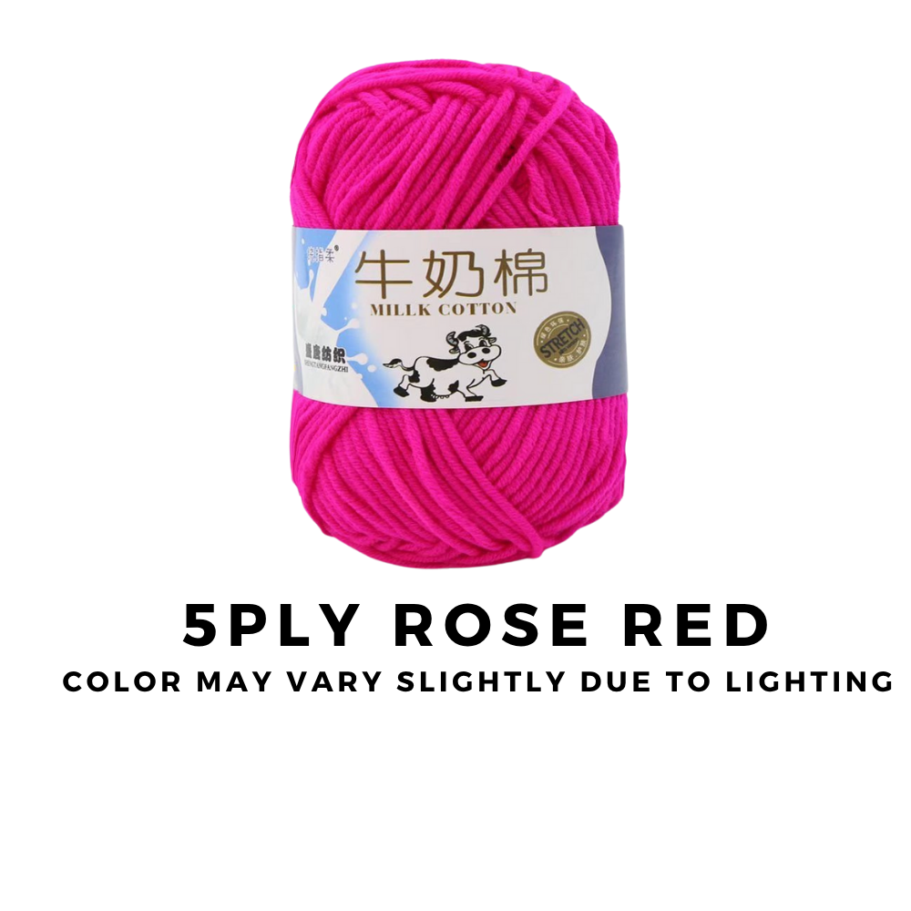 4-Ply 5-Ply Milk Cotton Yarn 50g · Soft Combed Cotton Acrylic Blend