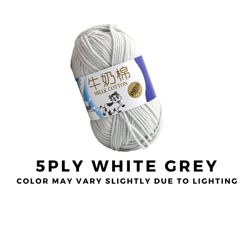 4-Ply 5-Ply Milk Cotton Yarn 50g · Soft Combed Cotton Acrylic Blend