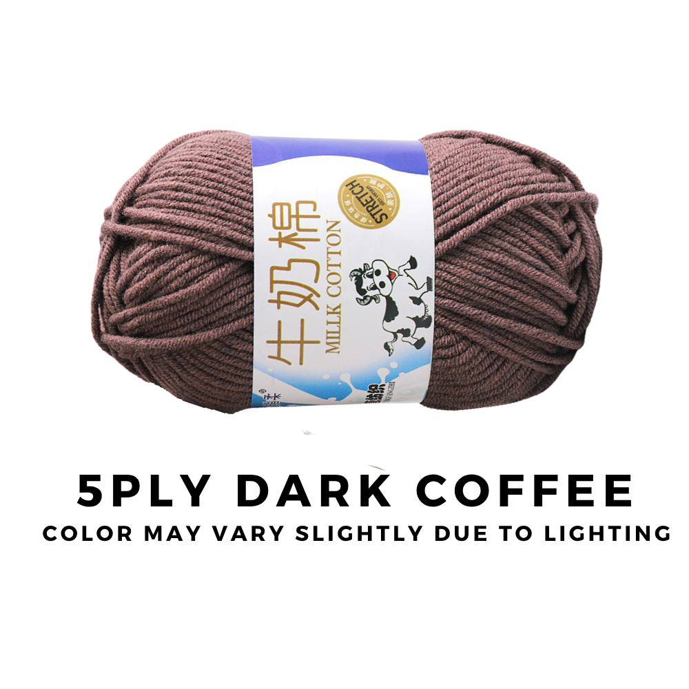 4-Ply 5-Ply Milk Cotton Yarn 50g · Soft Combed Cotton Acrylic Blend