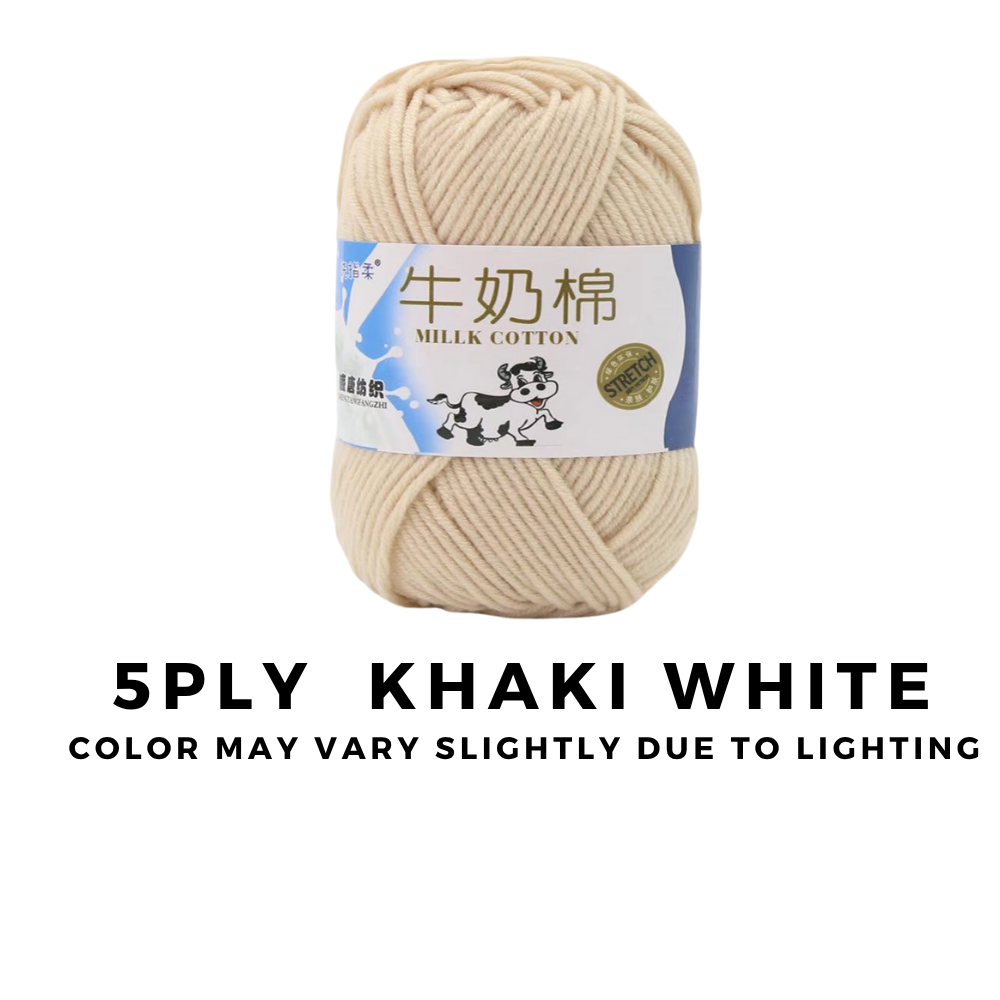 4-Ply 5-Ply Milk Cotton Yarn 50g · Soft Combed Cotton Acrylic Blend