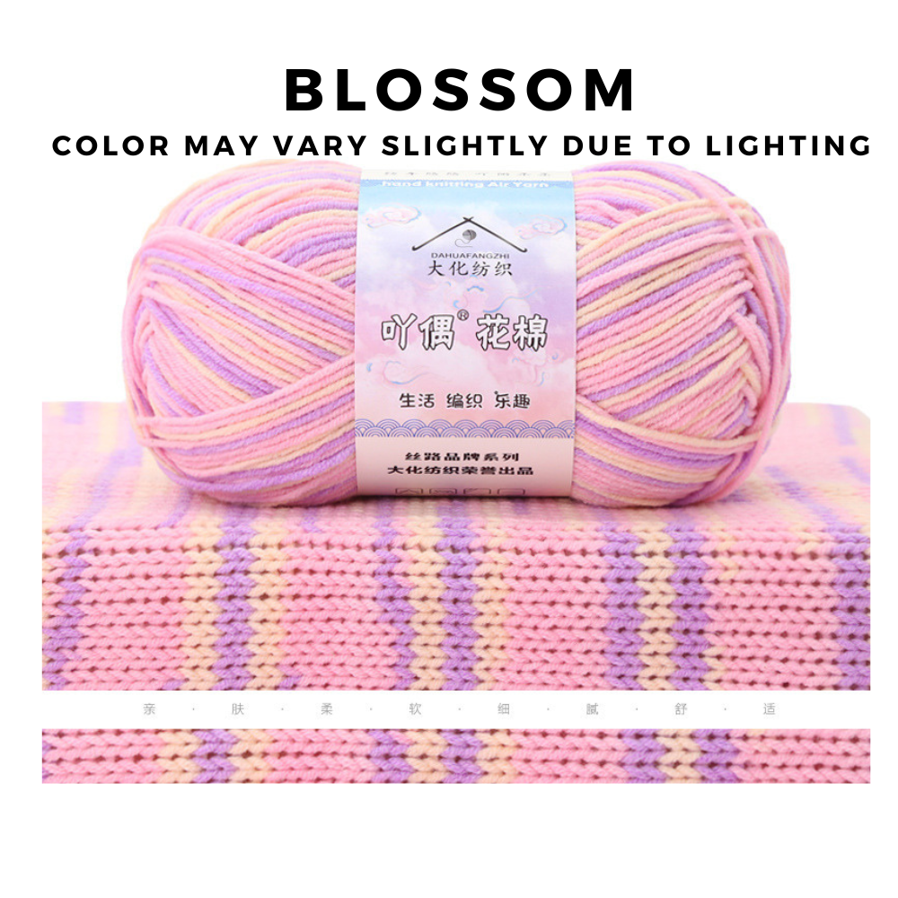 [FREE GIFT] 3 Pieces - 4-Ply Milk Cotton Yarn 50g · Soft Combed Cotton Acrylic Blend