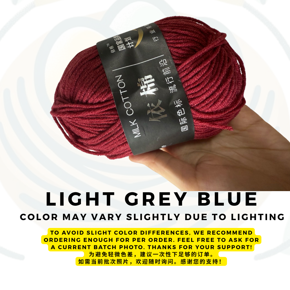 [FREE GIFT] 3 Pieces - 4-Ply Milk Cotton Yarn 50g · Soft Combed Cotton Acrylic Blend
