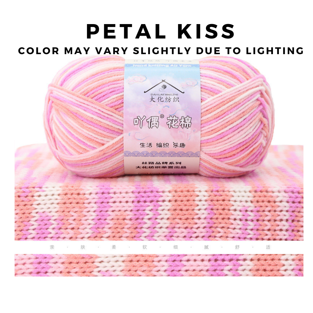 [FREE GIFT] 3 Pieces - 4-Ply Milk Cotton Yarn 50g · Soft Combed Cotton Acrylic Blend