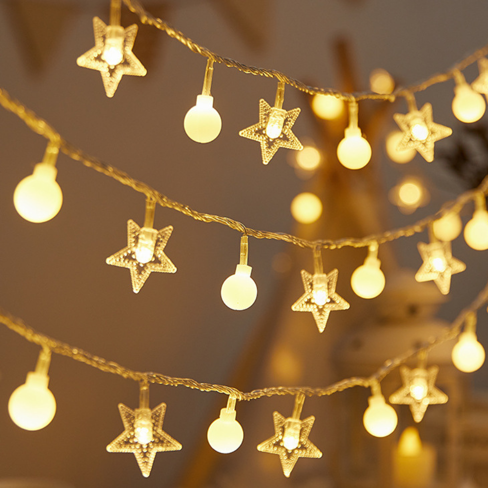 Christmas LED Star Light - Fairy Light Garland Solar Decoration