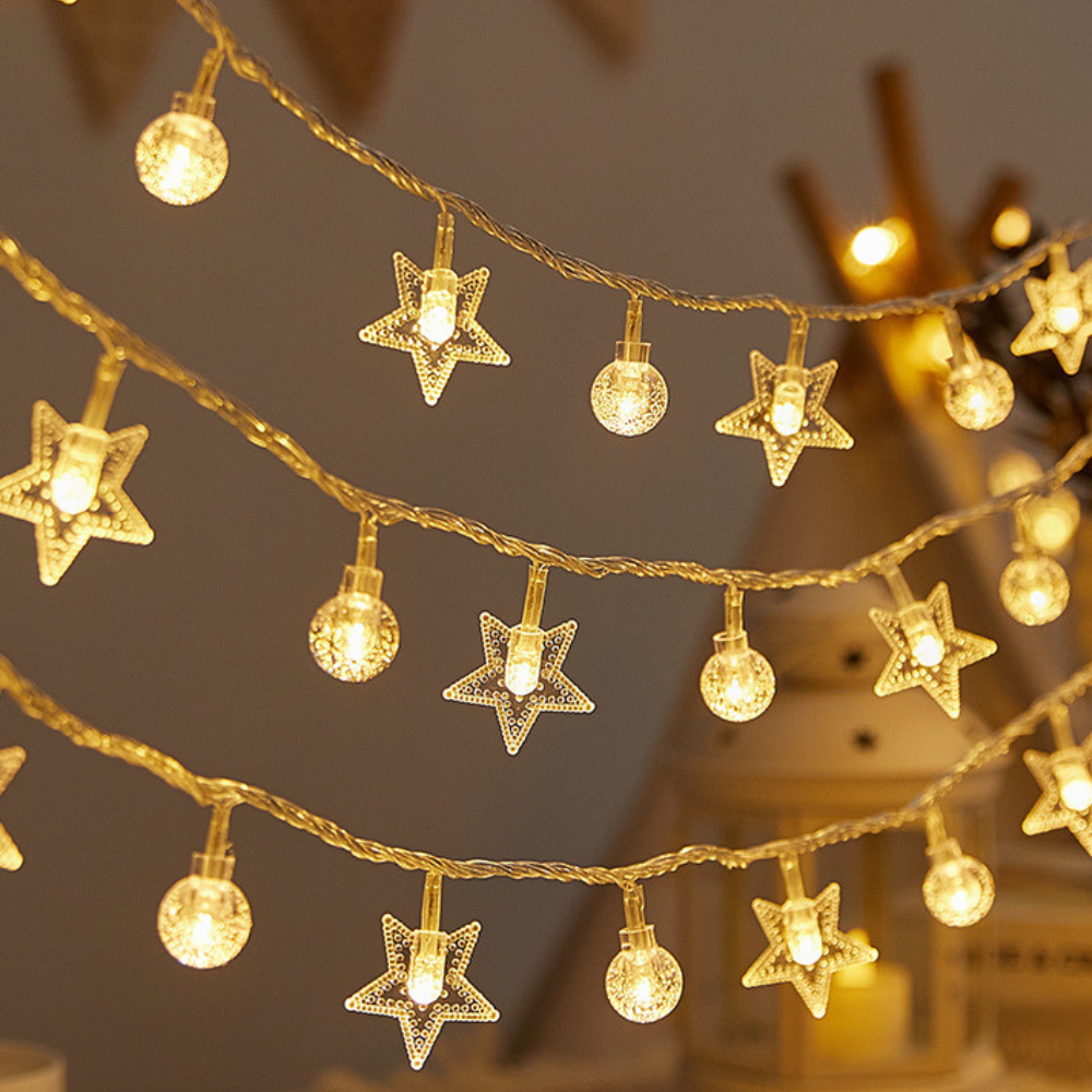 Christmas LED Star Light - Fairy Light Garland Solar Decoration
