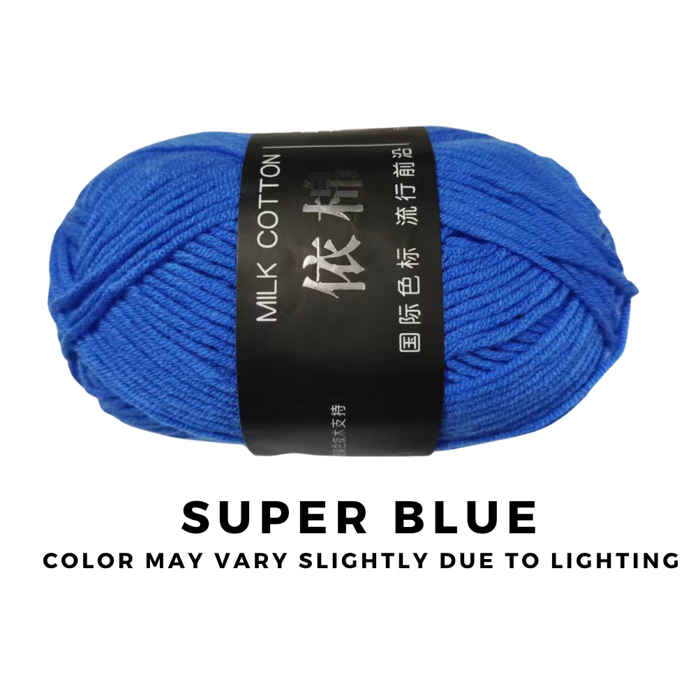 [FREE GIFT] 3 Pieces - 4-Ply Milk Cotton Yarn 50g · Soft Combed Cotton Acrylic Blend
