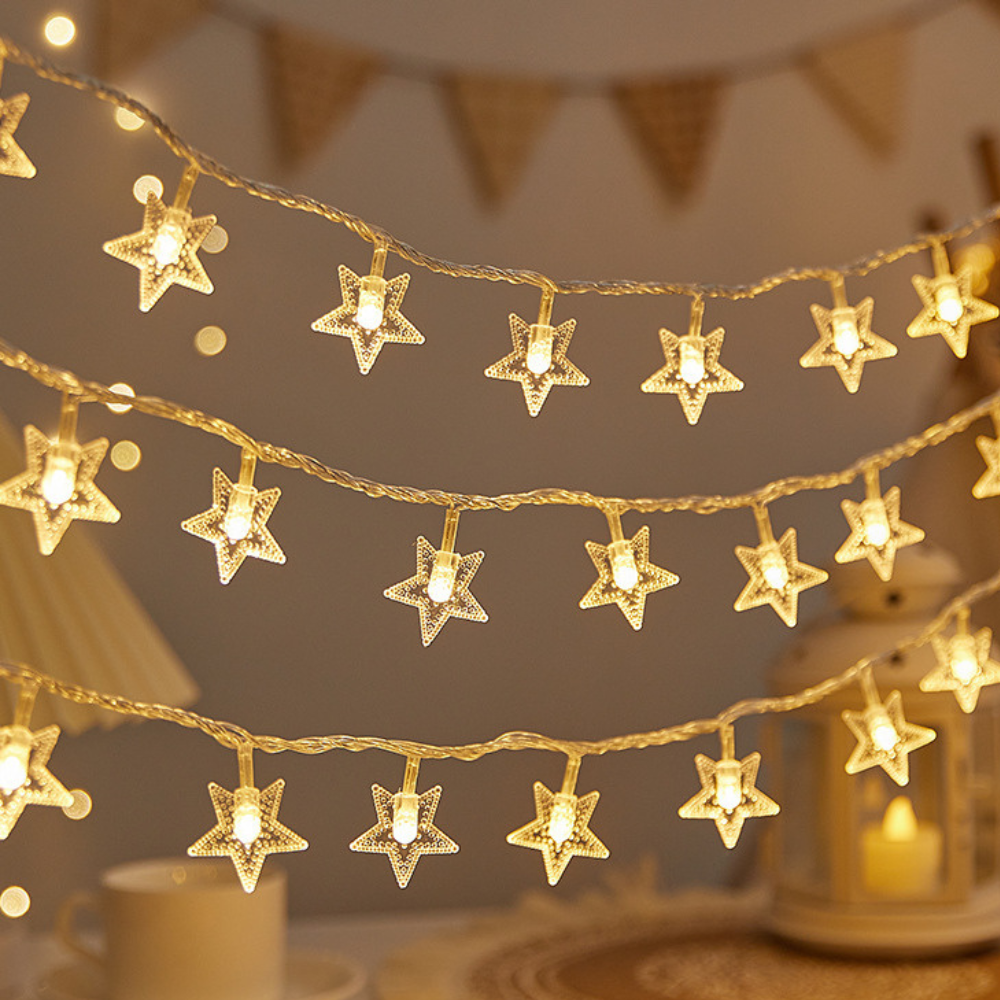Christmas LED Star Light - Fairy Light Garland Solar Decoration