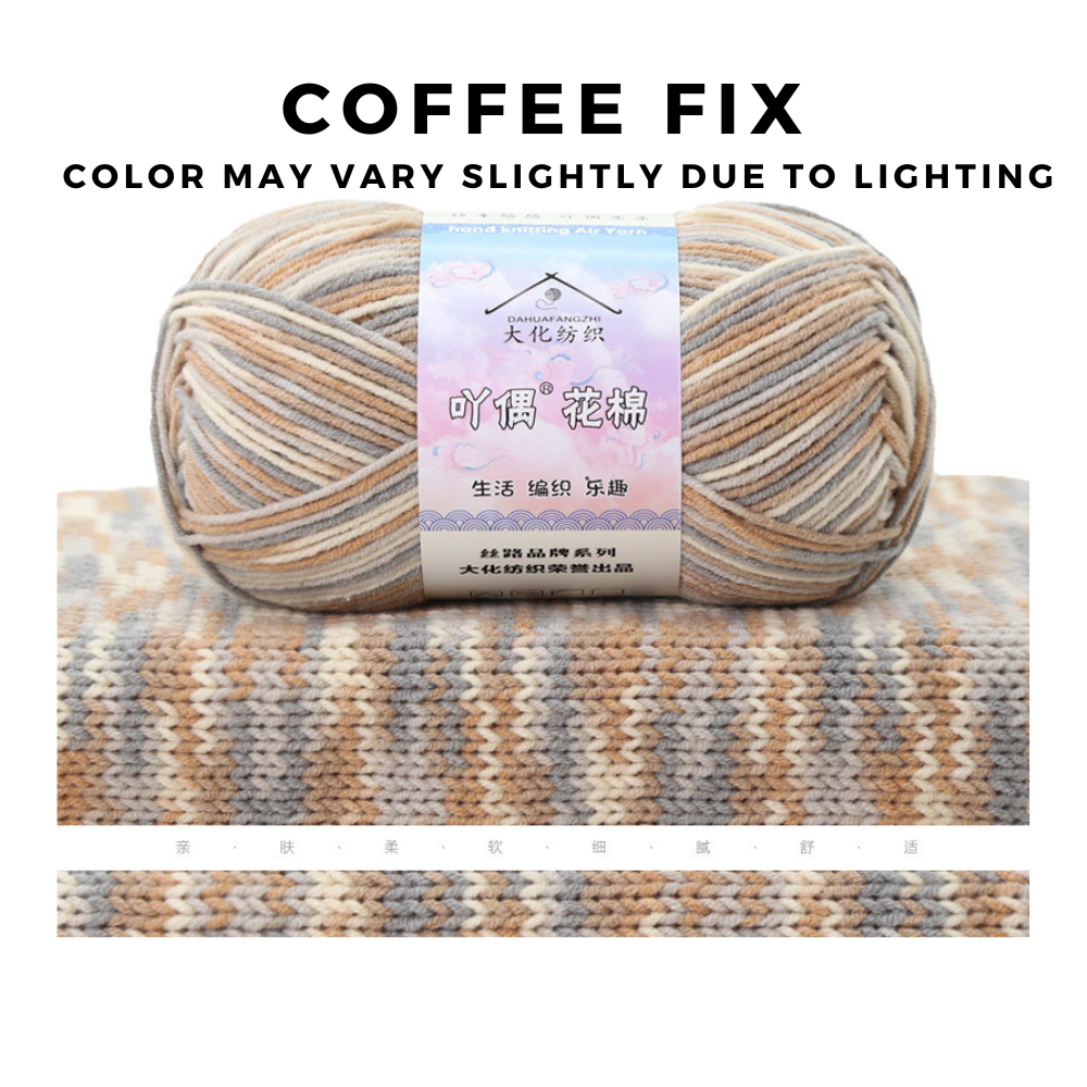 [FREE GIFT] 3 Pieces - 4-Ply Milk Cotton Yarn 50g · Soft Combed Cotton Acrylic Blend